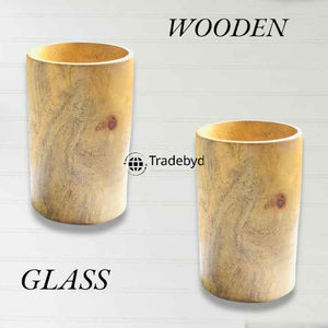 Vidrio de madera decorativo para mesa de comedor Taza hecha a mano ecológica para regalar por Tradebyd - Product Image 3