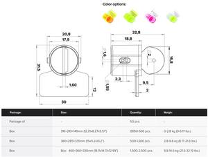 Precinto de Seguridad con Medidor de Giro CLIXAR Turbion, Rango de Temperatura de -50°C a +120°C, Tamaño 31,5x32,7x30 para Control de Almacenes Logísticos - Product Image 2