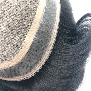 Perruque Homme en Cheveux Brésiliens Remy, Base en Soie Ultra Fine, Ondulée/Lisse, Qualité Supérieure, Prix Abordable - Product Image 5