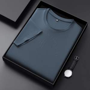 Tela 100% reciclar poliéster personalizado de alta calidad hombres cuello simulado camiseta de talla grande 100% poliéster - Product Image 2