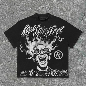 Camiseta de manga corta y cuello redondo para hombre, camiseta de talla grande 220GSM, 100% algodón satinado sólido, logotipo personalizado, DTG/pantalla DTF - Product Image 5