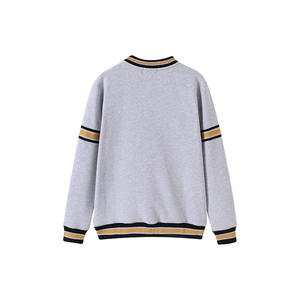 Pull à col rond gris chiné avec poches Winter Alabama State |   Pull en molleton unisexe à manches raglan avec patch brodé Année de fondation et bordure style universitaire - Product Image 2