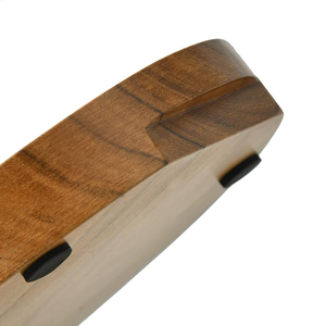 Plateau à collation artisanal en bois d'acacia naturel avec bol à trempette pour ensemble de 2 présentations de table élégantes d'Inde - Product Image 6