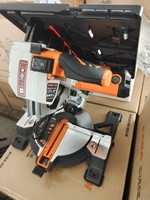 Scie à table circulaire verticale de 10 pouces avec laser infrarouge, scie composée assistée par laser pour coupes à tout angle, travail du bois, état neuf