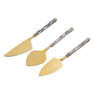 Juego de cuchillos de queso de acero inoxidable de diseño elegante de India, mangos cortos de madera coloridos para restaurante de Hotel usado - Product Image 3