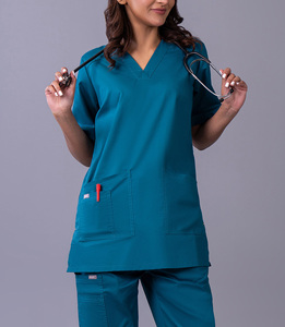 Uniformes Médicos con Cuello en V, Uniformes de Hospital, Conjuntos de Uniformes de Enfermería, Blusas de Manga Corta, Pantalones Jogger, Unisex, para Enfermeras, Verano - Product Image 5