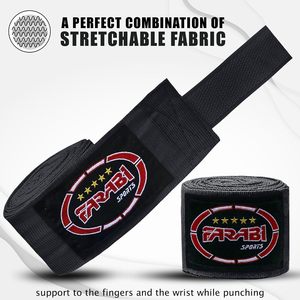 Vente en gros de bandages de boxe Muay Thai FARABI SPORTS - Qualité supérieure, écologiques, fermeture velcro personnalisée en polyester, combo unisexe pour la boxe - Product Image 3