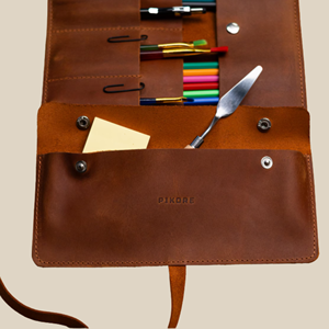 Indian Genuine Leather Paint Brush Case For Both Boys and Girls - Product Image 3