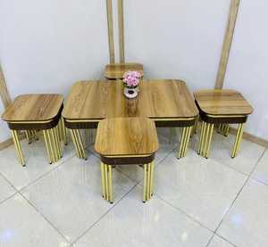 Mesa de centro de acero inoxidable convertible minimalista moderna para el hogar, oficina, dormitorio, muebles de sala de estar o uso en el bar del hogar - Product Image 3