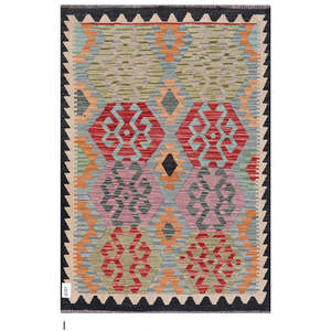 พรมกิลิมไมมาณา อัฟกานิสถาน ขนาด 152 x 107 ซม. ชุดพรมพื้นเมืองแบบดั้งเดิมของอัฟกานิสถาน - Product Image 1