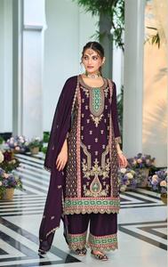 Dhwaja Export Hevey Chinon bordado Readymade Salwar Kameez para mujeres adultos última colección secado rápido para indio paquistaní - Product Image 4