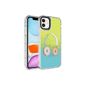 Coque en silicone liquide Zore Korn NO14 compatible avec iPhone 11, coque rigide colorée à motifs avec protection de l'appareil photo, modèle 14 - Product Image 1