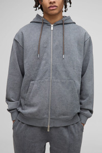Survêtement zippé surdimensionné personnalisé en coton épais deux pièces sweats à capuche zippés et pantalons de survêtement hommes survêtements de vente chaude - Product Image 3