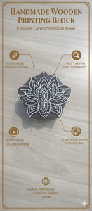 Bloques de Impresión de Madera de Sheesham Grabados a Mano, Sellos Textiles con Logotipo Personalizado, Proveedor de Bloques de Impresión Reutilizables al por Mayor - Product Image 6