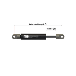 Pistón de Resorte de Gas para Ventana de Autocaravana, 30N, 116 mm, Hecho en Turquía, Diámetro de 4-12, Pistón de Acero Pequeño de Alta Calidad, Negro - Product Image 3