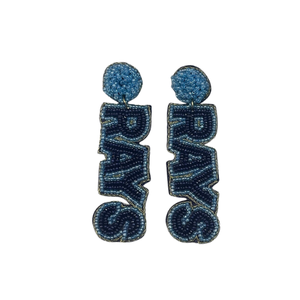 Boucles d'oreilles pendantes en forme de lettres Rams, plaquées zinc bleu, avec cristaux en strass, bijoux tendance pour femmes - Product Image 1