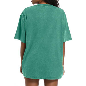 เสื้อยืดคอกลมทรงหลวมสไตล์วินเทจ ลวดลายเพชร 3 มิติ ล้างสีแบบแอซิด สำหรับผู้หญิง ดีไซน์ใหม่ ใส่ได้ทุกวัน พร้อมสกรีนโลโก้ของคุณเอง - Product Image 4