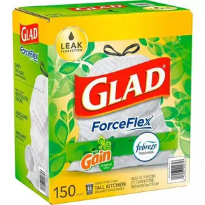 Glad ForceFlex Grands sacs poubelles blancs de cuisine parfum original (13 gal. 150 Ct. - Product Image 1