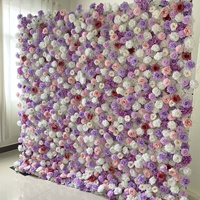 Panneau mural de fleurs artificielles, toile de fond florale pour mariage, fleurs artificielles, fond photo pour cérémonie, réception, décoration d'événements