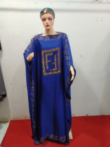 Robe Abaya Musulmane Ramadan Arabe Dubaï Eid Mubarak Mode Femme Robe Abaya Pierre Dorée Vêtement Islamique - Product Image 5