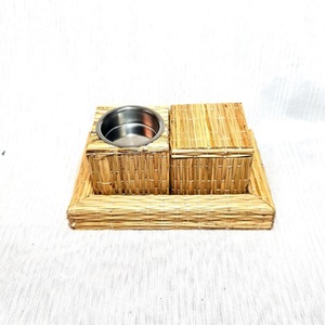 Encensoir en bois de style arabe, vente chaude pour l'Aïd et le Ramadan, ensemble Bakhoor avec décoration en rotin tressé, design en bambou Bakhoor Mubkhar - Product Image 4