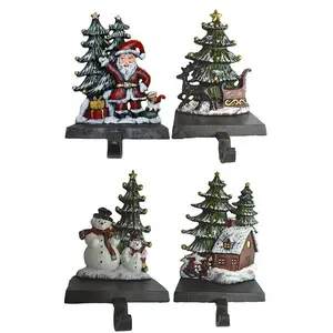 Latest Design Cast Iron Metal Stocking Holders Shiny Polished Designer for Home and Christmas Decoration Usage