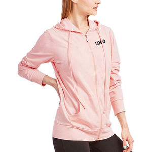 Veste à capuche décontractée pour femme, manches longues, unie, sport, coton fin, fermeture éclair, avec poches, printemps-automne 2026 - Product Image 6