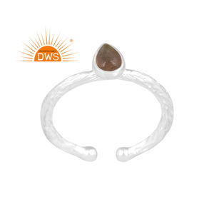 Anillo ajustable de piedras preciosas de labradorita Natural de plata de ley fina de la mejor calidad, joyería personalizada para mujer, regalo para ella - Product Image 1
