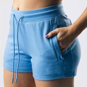 Short en coton pour femme, couleur personnalisée avec poche latérale, taille élastique, cordon de serrage, vêtements d'été - Product Image 6