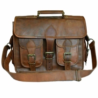 Sacoche en cuir pour hommes Sac à dos de voyage vintage Mallette pour ordinateur portable 17 pouces Sacs à bandoulière