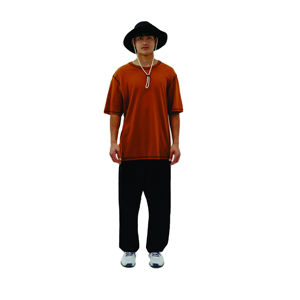 Vente en gros de t-shirts à col rond en coton pour hommes avec logo personnalisé t-shirts à col contrasté entièrement personnalisés pour hommes - Product Image 3