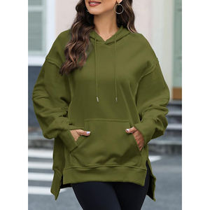 Automne hiver à capuche femmes décontracté streetwear goutte épaule chiffres respirant écologique sweats à capuche tricoté - Product Image 3