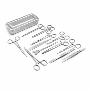 Instruments de chirurgie dentaire professionnels, kit en acier autoclavable de 13 pièces avec boîte de rangement - Product Image 1