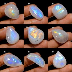 Top qualité lâche naturel Semi précieux Multi feu arc-en-ciel pierre de lune pierre précieuse produit en vrac fait à la main - Product Image 2