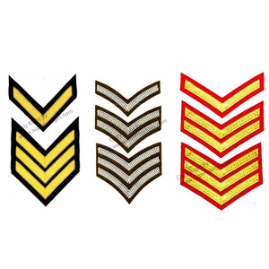 Chevrons de hombro de seguridad bordado | Uniforme DE SEGURIDAD Sargento Rayas Chevron y Chevrons de rango - Product Image 6