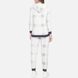 Conjunto Deportivo para Mujer, Logotipo Personalizado, Chaqueta con Cremallera Completa, Conjunto de 2 Piezas, Conjunto Deportivo a Rayas de Moda, 100% Algodón Felpa para Mujer - Product Image 2