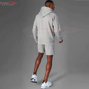 ชุดเสื้อมีฮู้ดและกางเกงขาสั้นสำหรับผู้ชายชุดเสื้อมีฮู้ดและกางเกงขาสั้นสำหรับเคลื่อนไหวประจำวันดีไซน์เรียบง่ายและปรับได้ - Product Image 3