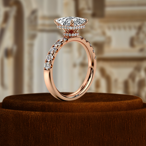 Anillo de Compromiso con Halo Oculto y Media Pavé de Diamantes Cultivados en Laboratorio, Corte Princesa de 1 Quilate, Certificado IGI, Oro Amarillo de 14k, Anillo de Aniversario - Product Image 6