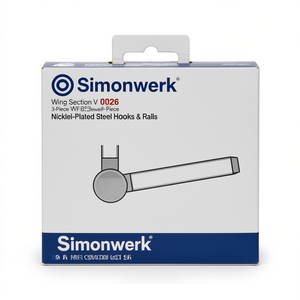 Simonswerk Wing Section V 0026 WF เหล็กชุบนิกเกิล 3 ชิ้น ชุดบรรจุภัณฑ์ตะขอและราง SIMONSWERK 20 - Product Image 2