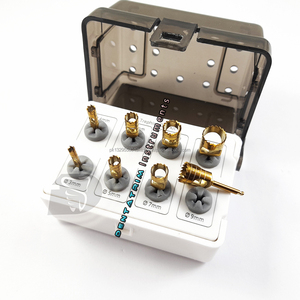 Logotipo personalizado Dental Trephine Burs Set Gold Titanium Coated Implant Trephine Drills Manual Odontología Instrumentos Acero Plástico CE - Product Image 4