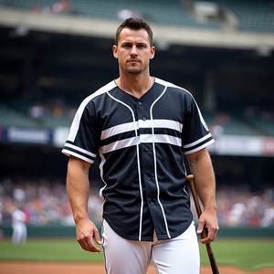 Impreso 100% poliéster béisbol camisas Jersey ropa deportiva botón abajo raya manga corta béisbol Jersey camisas Unisex - Product Image 4