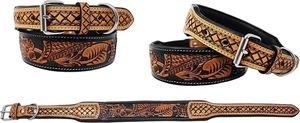 Collar de perro de nailon ajustable de lujo, elegante decoración de plumas mecanizadas a mano de cuero sólido occidental, liberación rápida para uso táctico - Product Image 5