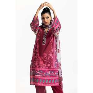 Conjunto de Traje de 3 Piezas con Estampado Cruzado Rosa para Mujer - Product Image 2