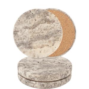 ที่รองแก้วหินอ่อน Travertine สุดหรูพร้อมมุมโค้งอุปกรณ์ตกแต่งโต๊ะหรูหราอุปกรณ์เครื่องดื่มคุณภาพระดับพรีเมียม - Product Image 6