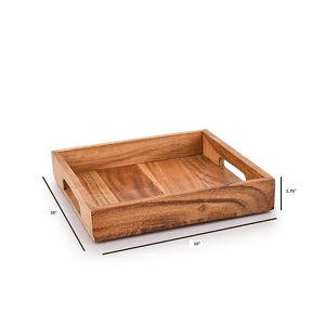 Bandeja Rectangular de Madera de Acacia para Servir con Asas, Bandejas Decorativas de Madera Duraderas al Mejor Precio - Product Image 2