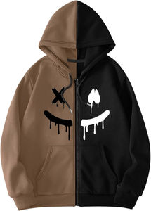 Sweatshirt à capuche zippé Western Streetwear d'hiver pour hommes, pull à manches longues avec graphiques en relief et techniques brodées - Product Image 6