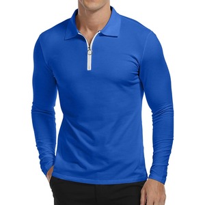 SIBRIN Factory Made Premium Quality Zipper Polo T-Shirt Logotipo personalizado Unisex Manga corta Golf Athletic Casual Camiseta con cuello - Product Image 1