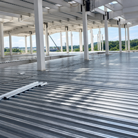 Tôle de revêtement en acier à nervures ouvertes pour les projets de construction de structures en acier, panneau de plancher composite structurel galvanisé