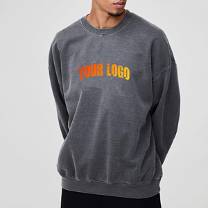 Sweat-shirt surdimensionné lavé à l'acide pour hommes de haute qualité sur mesure-Sweat-shirt chaud uni et léger pour l'hiver - Product Image 4