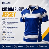 Kaos Jersey Rugby Sublimasi Custom Lengan Pendek Pria Remaja Seragam Olahraga Tim Latihan Kaos Jersey Rugby